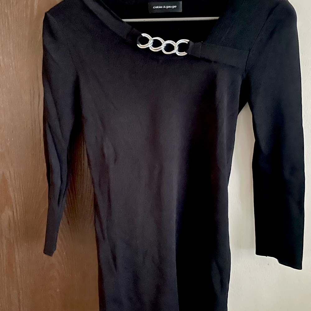 Cable &gauge knitted top in black 3/4 sleeves new never worn xs